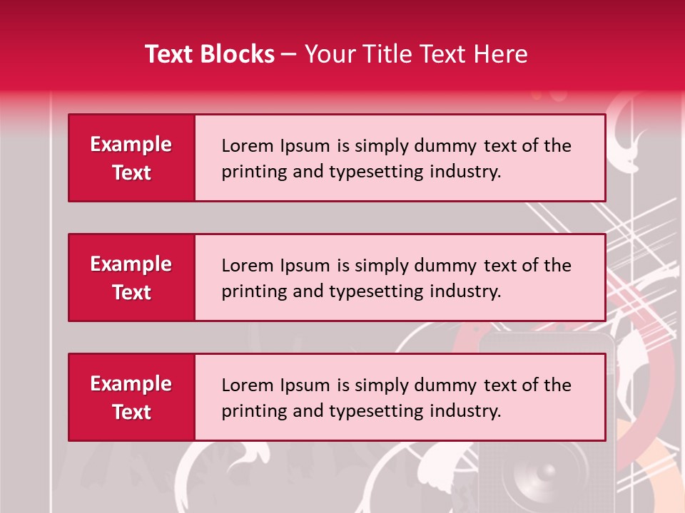 A Black And Red Flyer With Speakers PowerPoint Template