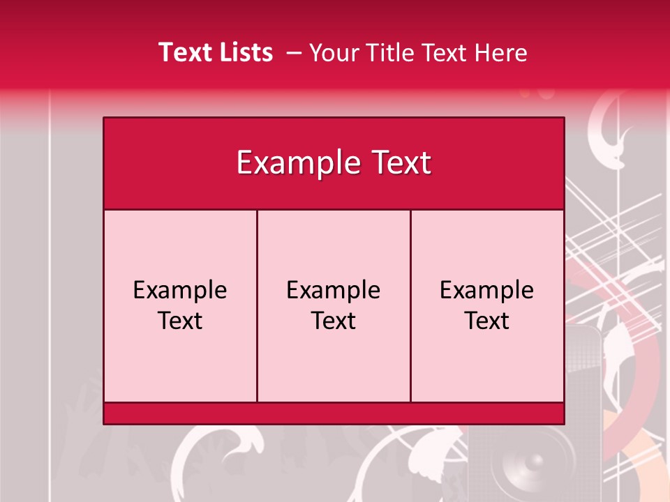 A Black And Red Flyer With Speakers PowerPoint Template