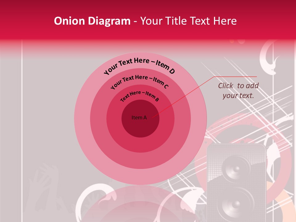 A Black And Red Flyer With Speakers PowerPoint Template