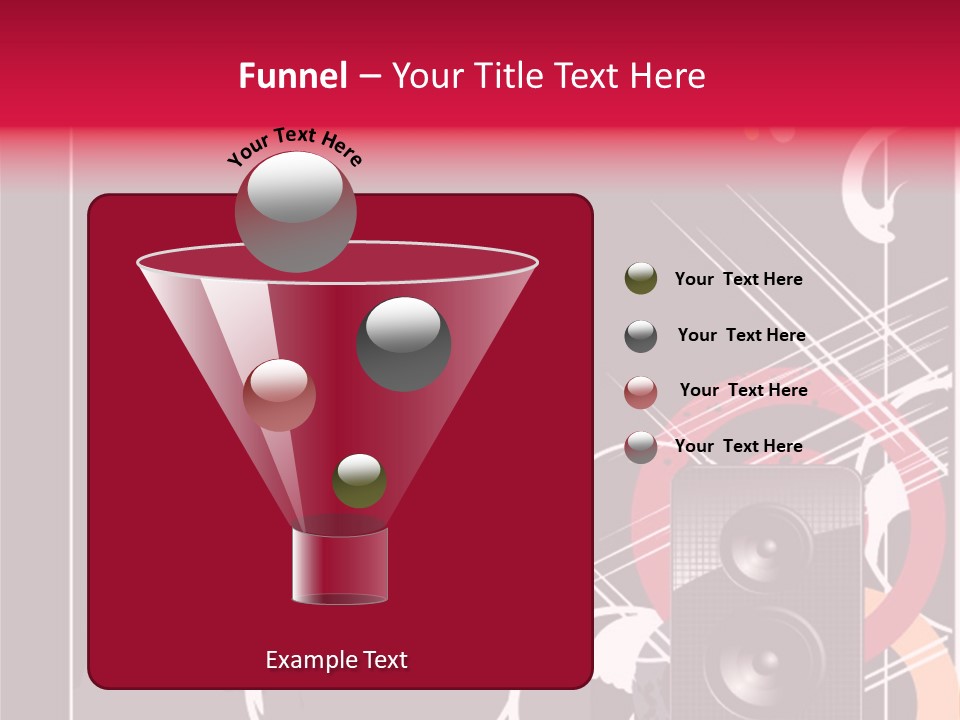 A Black And Red Flyer With Speakers PowerPoint Template