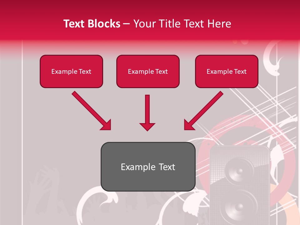 A Black And Red Flyer With Speakers PowerPoint Template