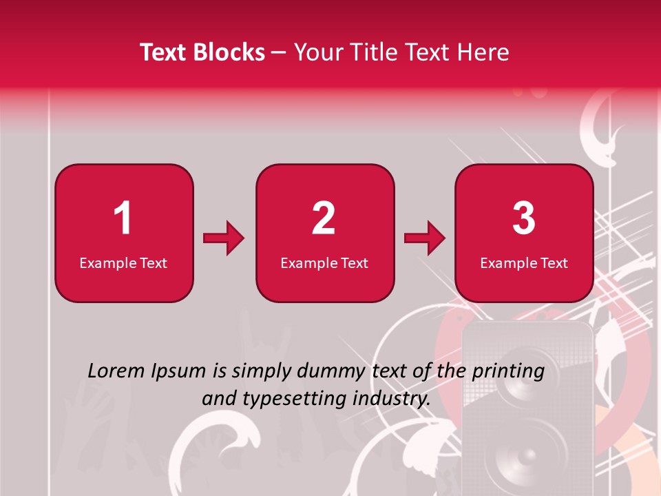 A Black And Red Flyer With Speakers PowerPoint Template