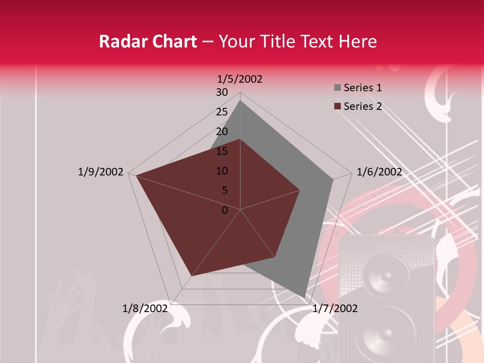 A Black And Red Flyer With Speakers PowerPoint Template