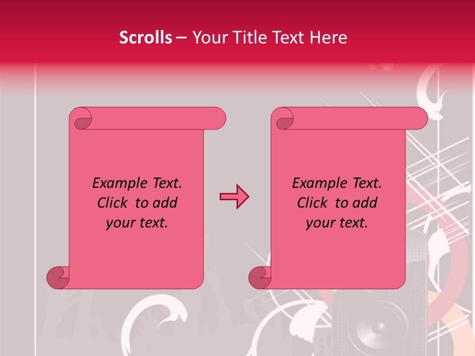 A Black And Red Flyer With Speakers PowerPoint Template