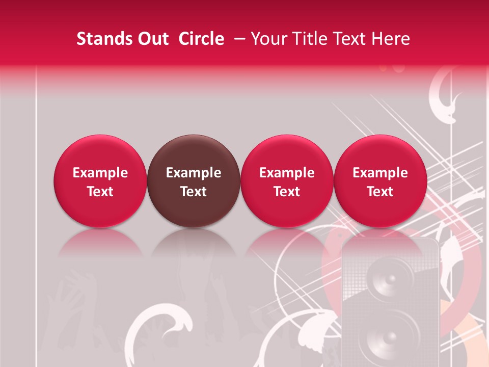 A Black And Red Flyer With Speakers PowerPoint Template