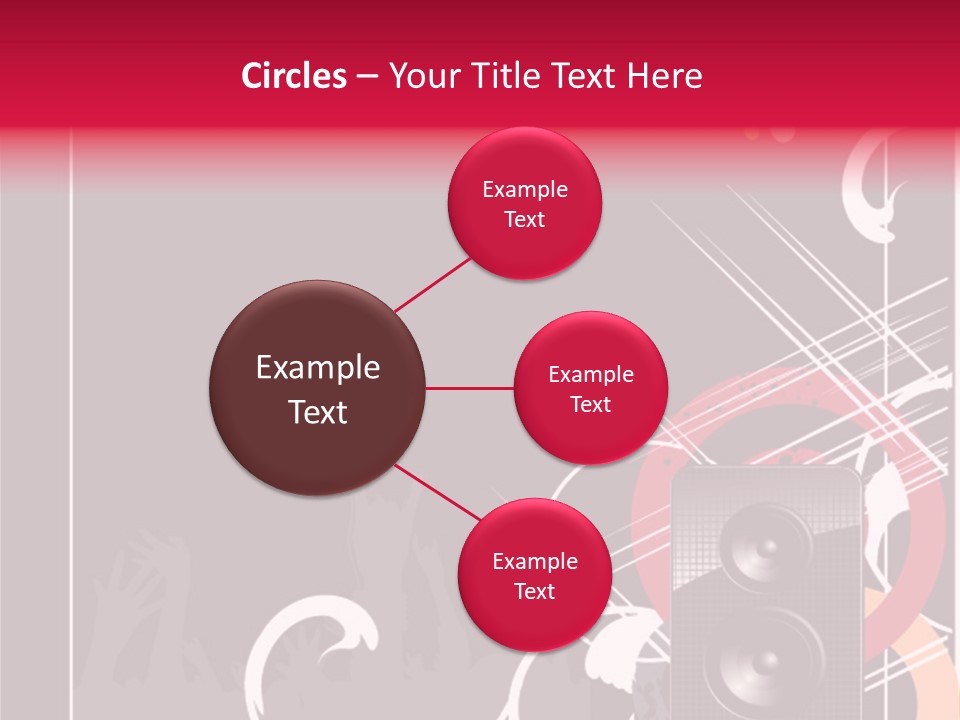 A Black And Red Flyer With Speakers PowerPoint Template