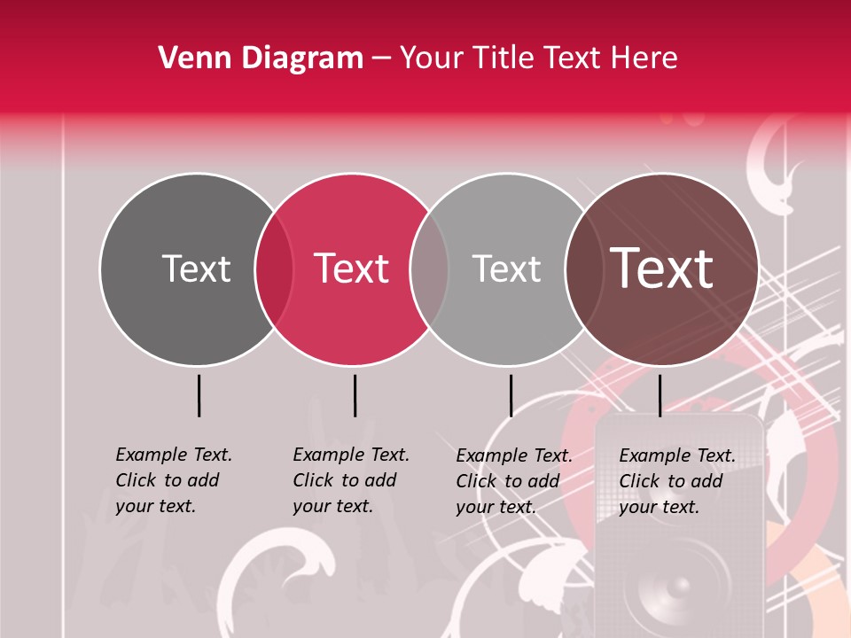 A Black And Red Flyer With Speakers PowerPoint Template