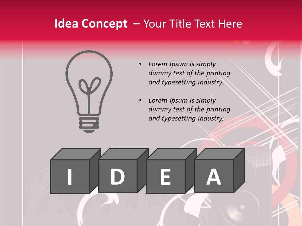 A Black And Red Flyer With Speakers PowerPoint Template