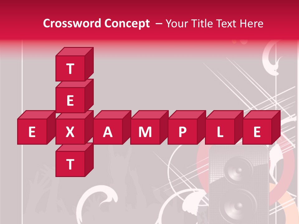 A Black And Red Flyer With Speakers PowerPoint Template