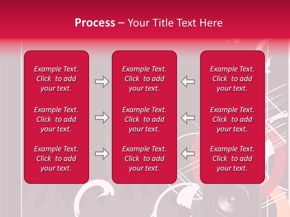 A Black And Red Flyer With Speakers PowerPoint Template