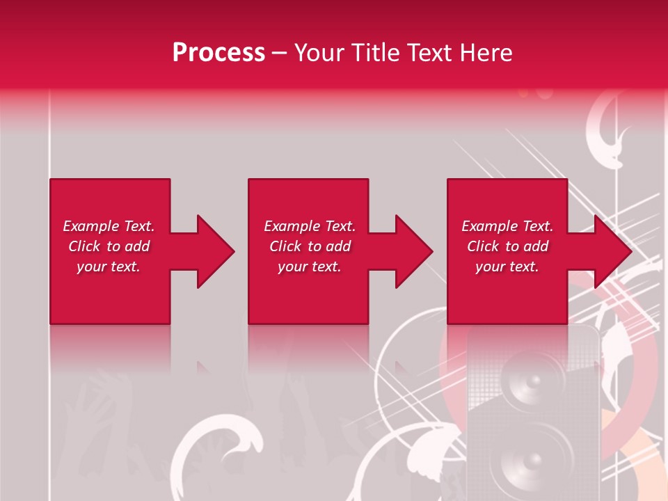 A Black And Red Flyer With Speakers PowerPoint Template