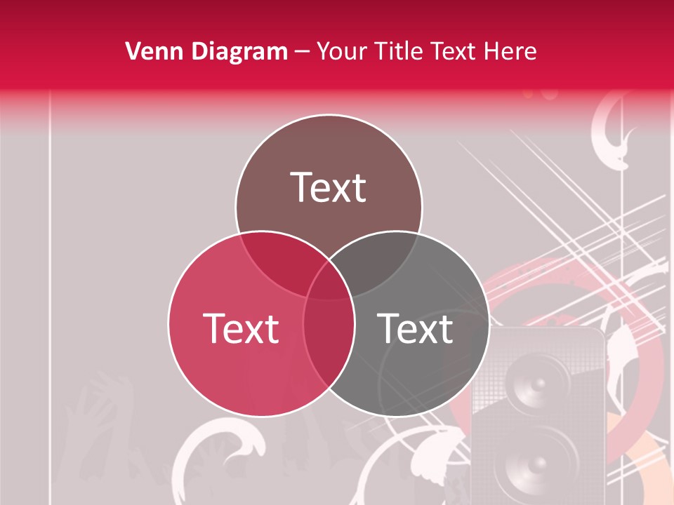 A Black And Red Flyer With Speakers PowerPoint Template