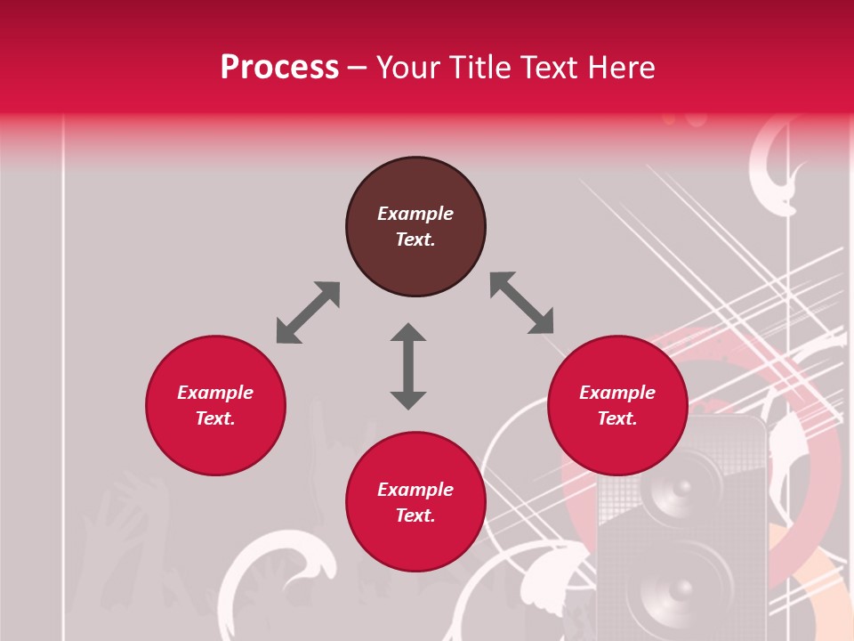 A Black And Red Flyer With Speakers PowerPoint Template