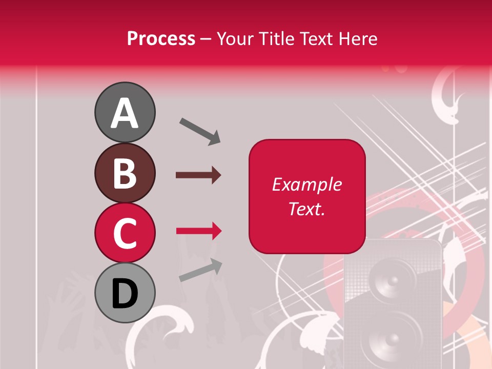 A Black And Red Flyer With Speakers PowerPoint Template