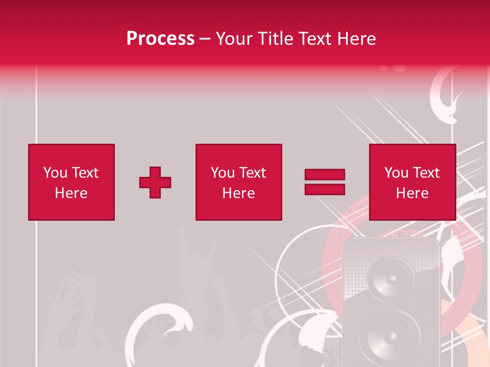A Black And Red Flyer With Speakers PowerPoint Template