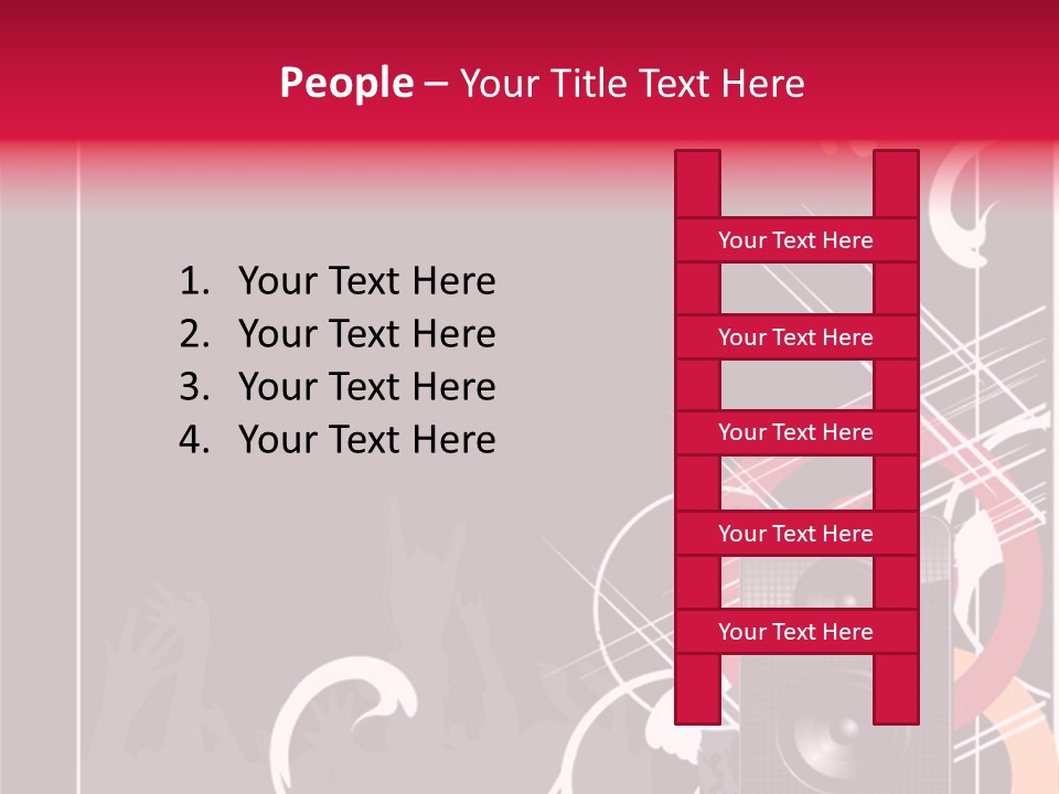 A Black And Red Flyer With Speakers PowerPoint Template