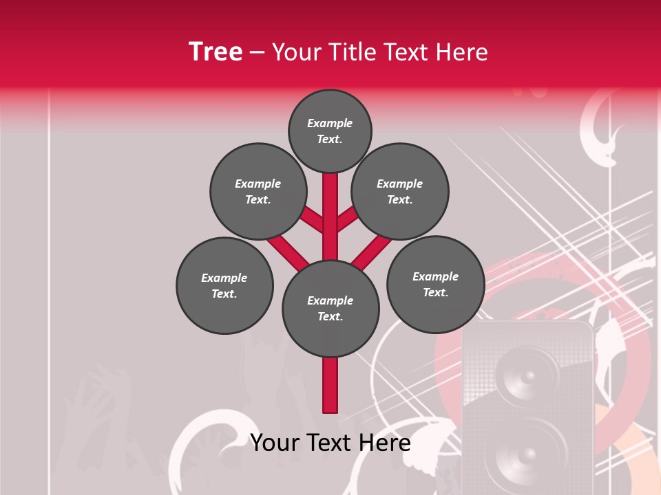 A Black And Red Flyer With Speakers PowerPoint Template