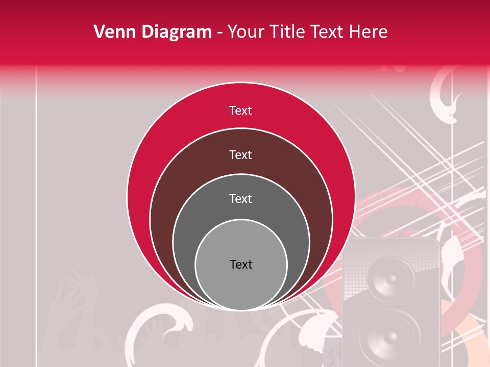 A Black And Red Flyer With Speakers PowerPoint Template