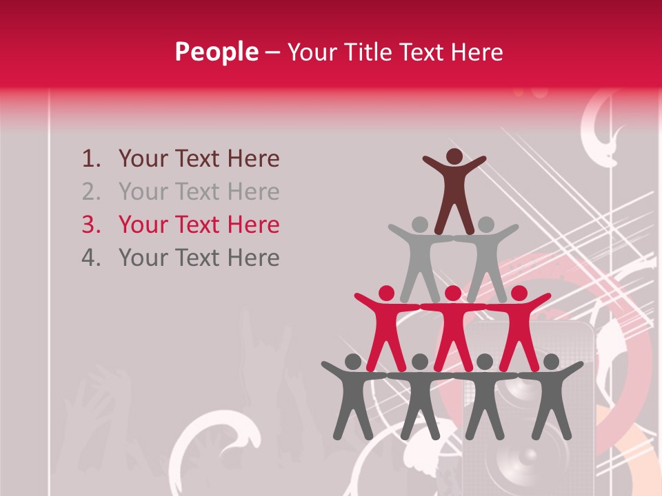 A Black And Red Flyer With Speakers PowerPoint Template