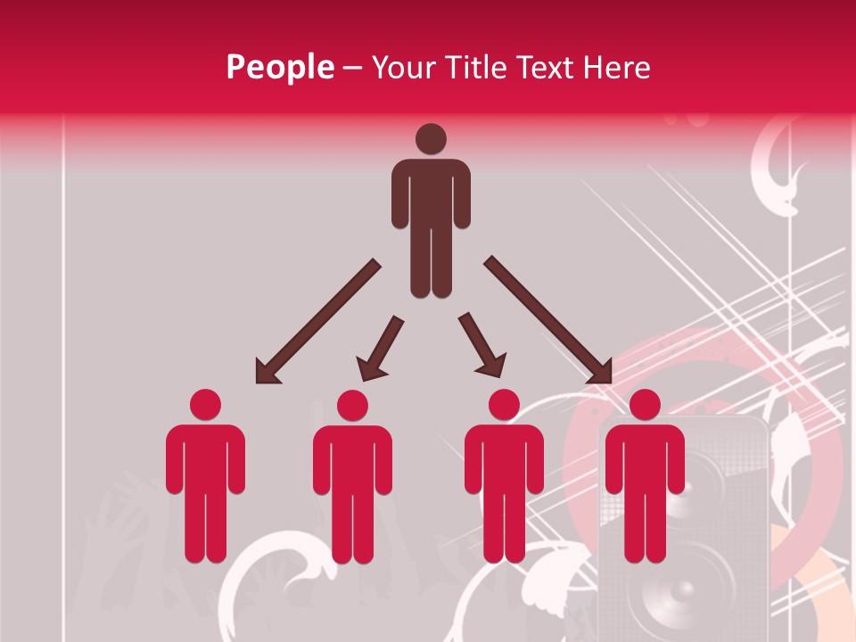 A Black And Red Flyer With Speakers PowerPoint Template