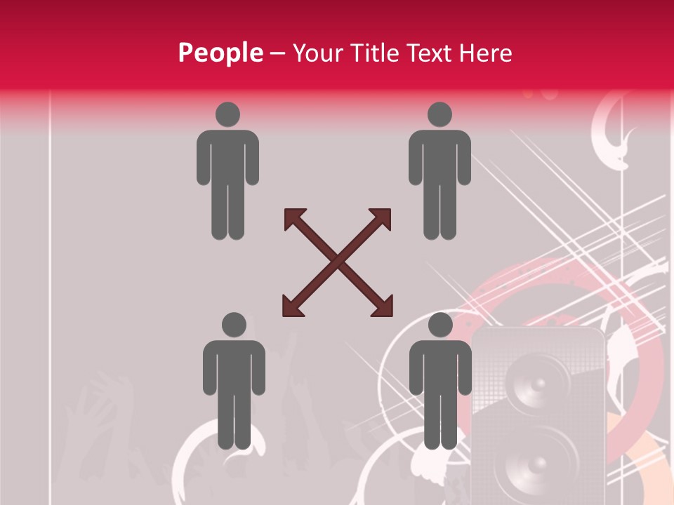 A Black And Red Flyer With Speakers PowerPoint Template