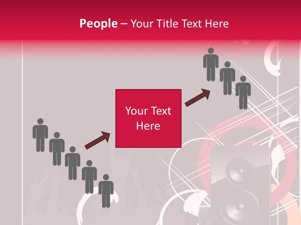 A Black And Red Flyer With Speakers PowerPoint Template