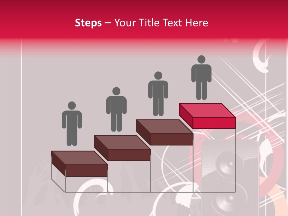 A Black And Red Flyer With Speakers PowerPoint Template