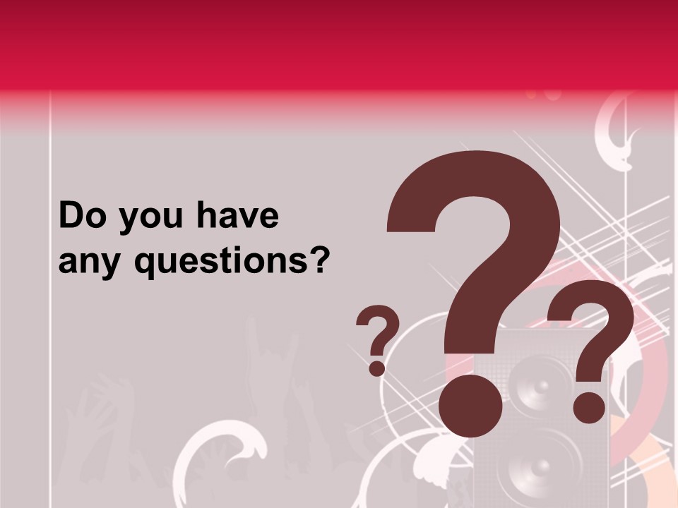 A Black And Red Flyer With Speakers PowerPoint Template