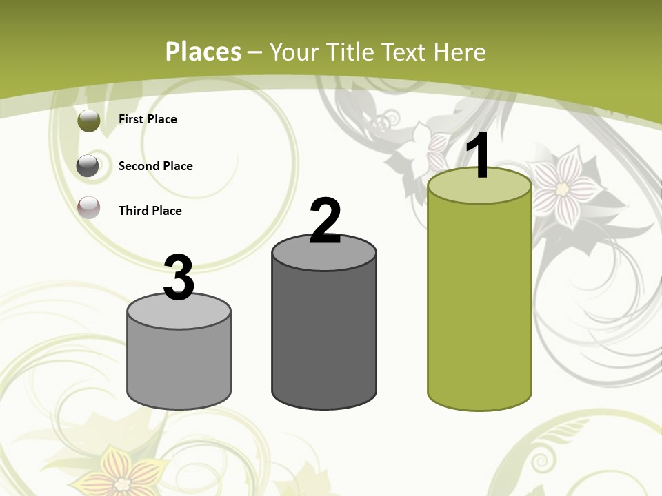 A Green And White Floral Powerpoint Presentation PowerPoint Template