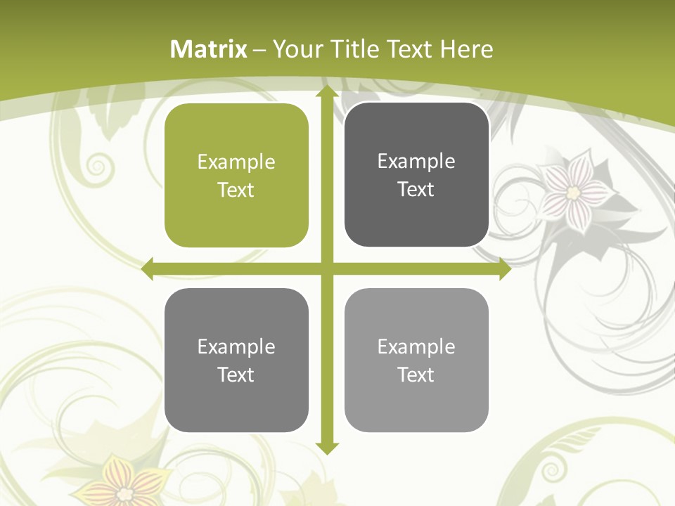 A Green And White Floral Powerpoint Presentation PowerPoint Template