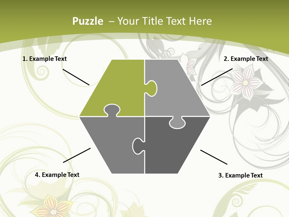 A Green And White Floral Powerpoint Presentation PowerPoint Template