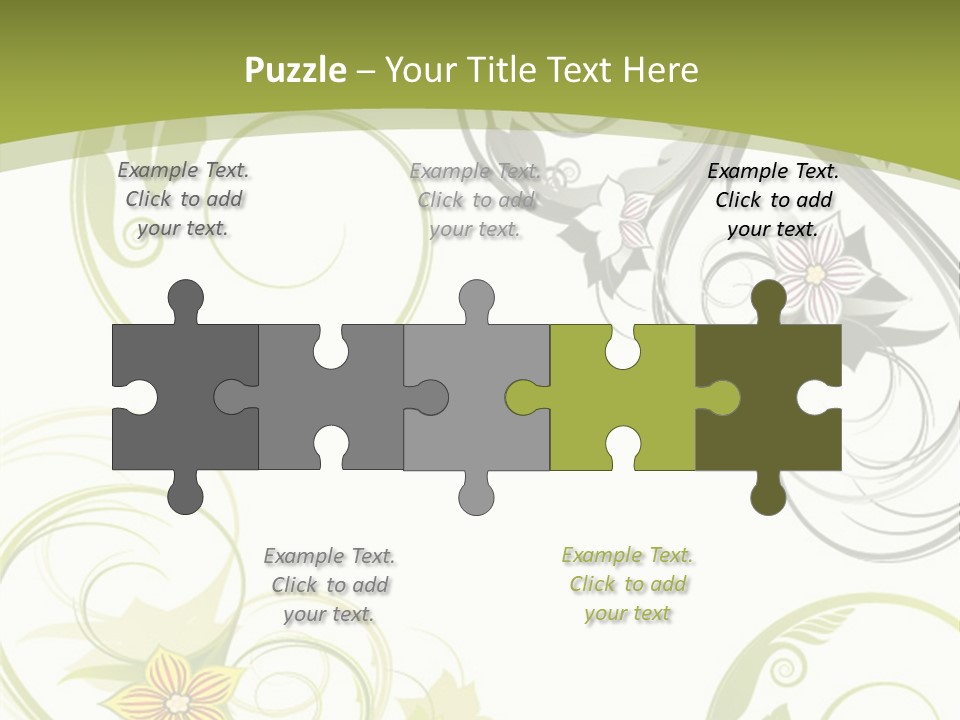 A Green And White Floral Powerpoint Presentation PowerPoint Template