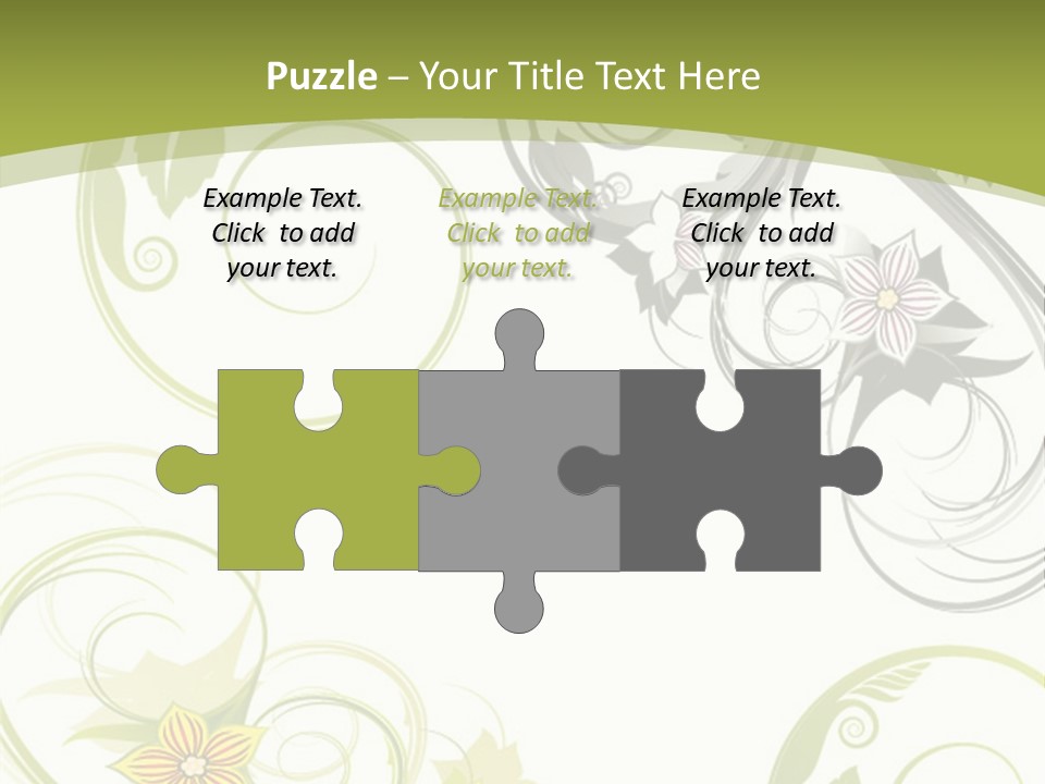 A Green And White Floral Powerpoint Presentation PowerPoint Template