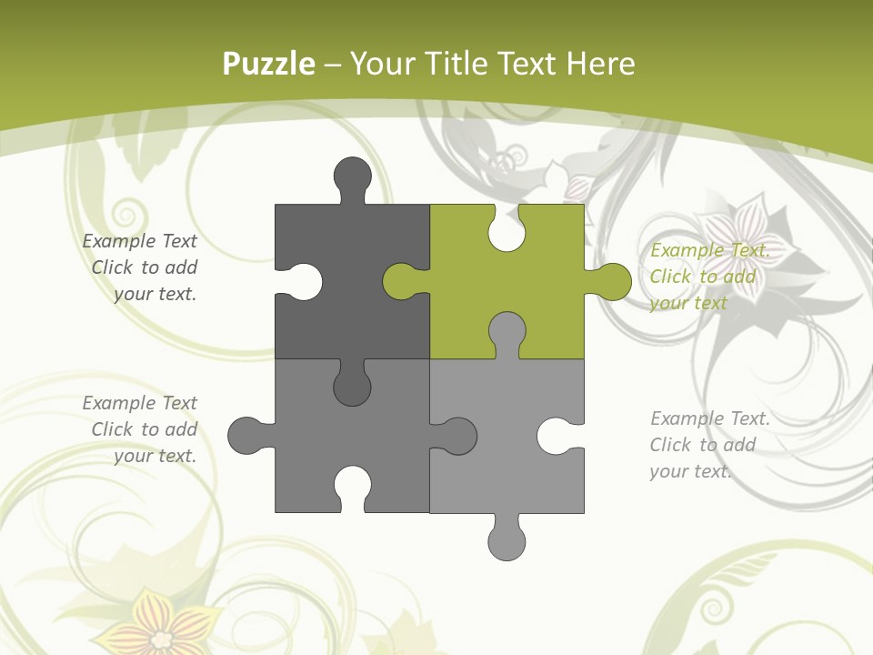 A Green And White Floral Powerpoint Presentation PowerPoint Template