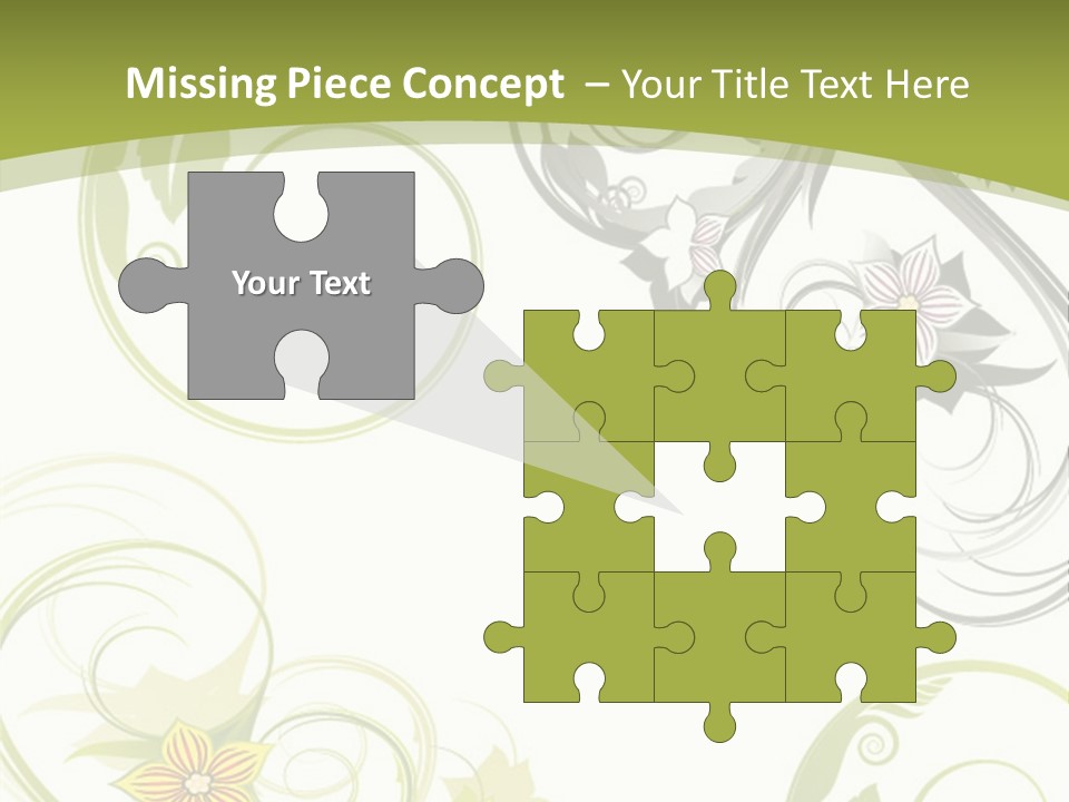 A Green And White Floral Powerpoint Presentation PowerPoint Template