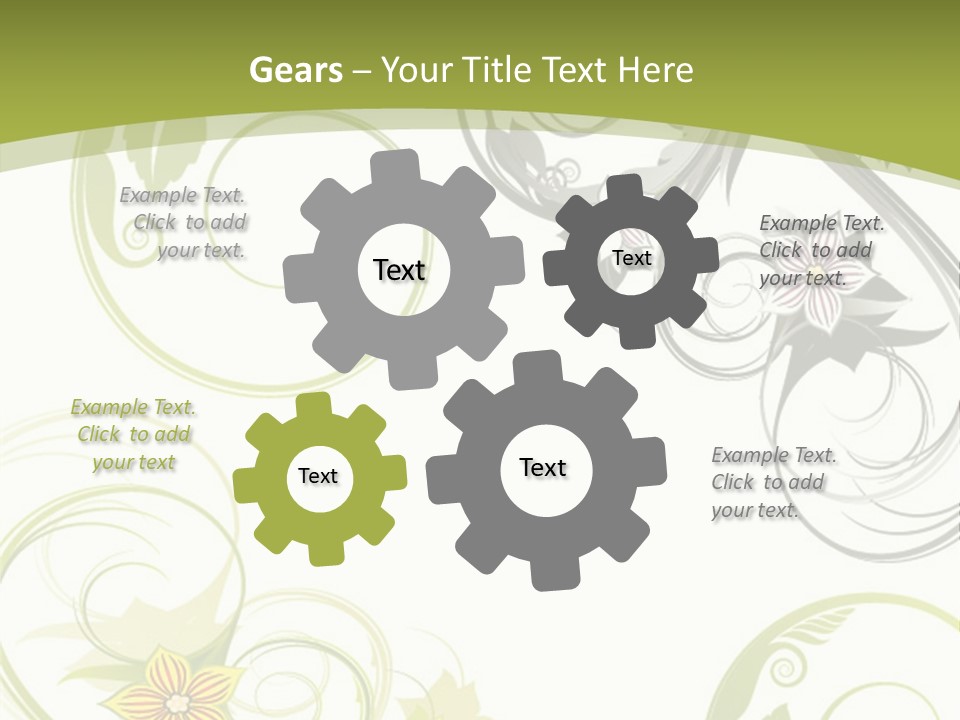 A Green And White Floral Powerpoint Presentation PowerPoint Template