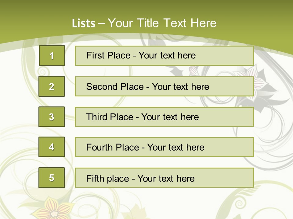 A Green And White Floral Powerpoint Presentation PowerPoint Template
