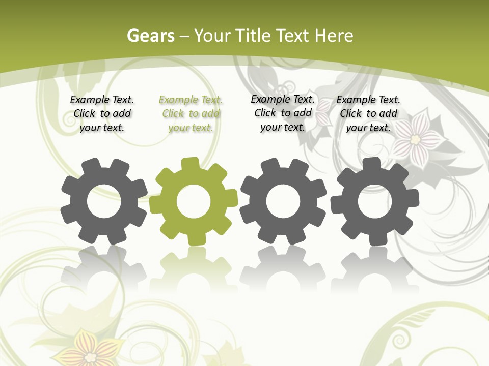A Green And White Floral Powerpoint Presentation PowerPoint Template