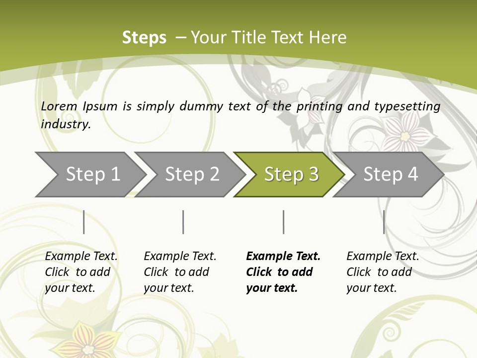 A Green And White Floral Powerpoint Presentation PowerPoint Template