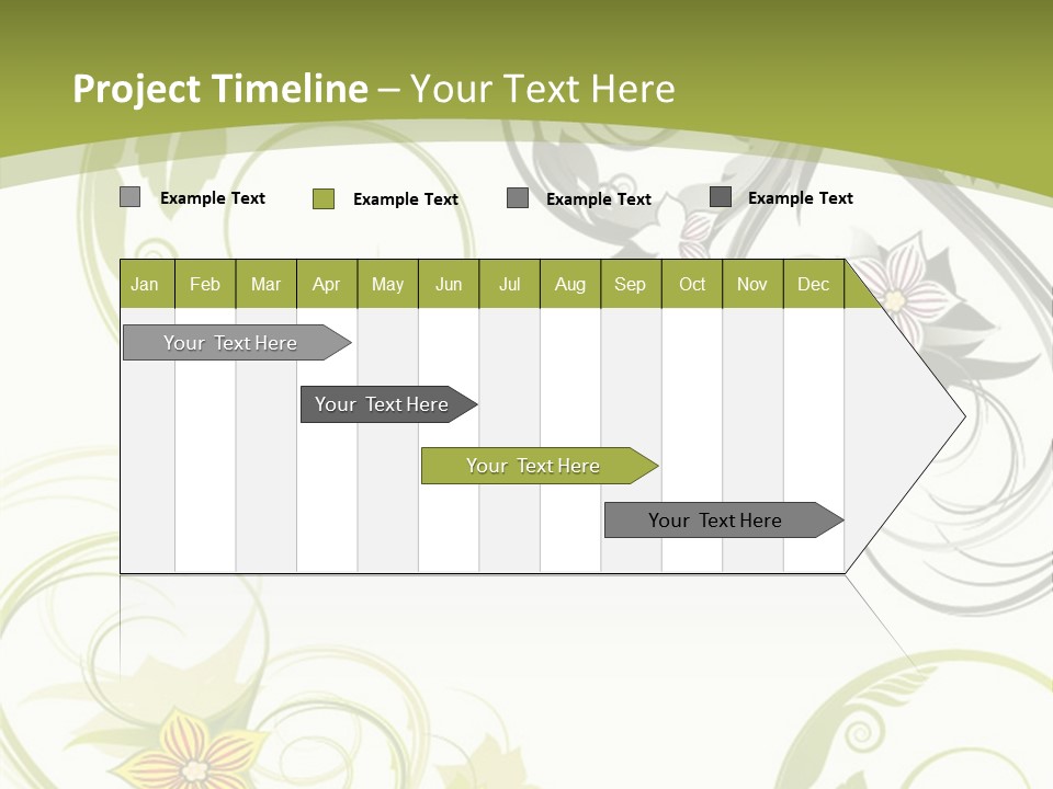 A Green And White Floral Powerpoint Presentation PowerPoint Template