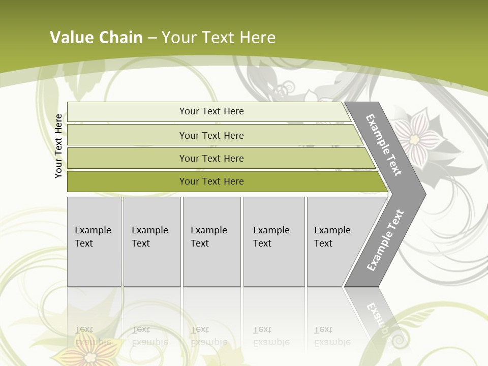A Green And White Floral Powerpoint Presentation PowerPoint Template