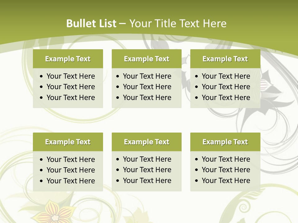 A Green And White Floral Powerpoint Presentation PowerPoint Template