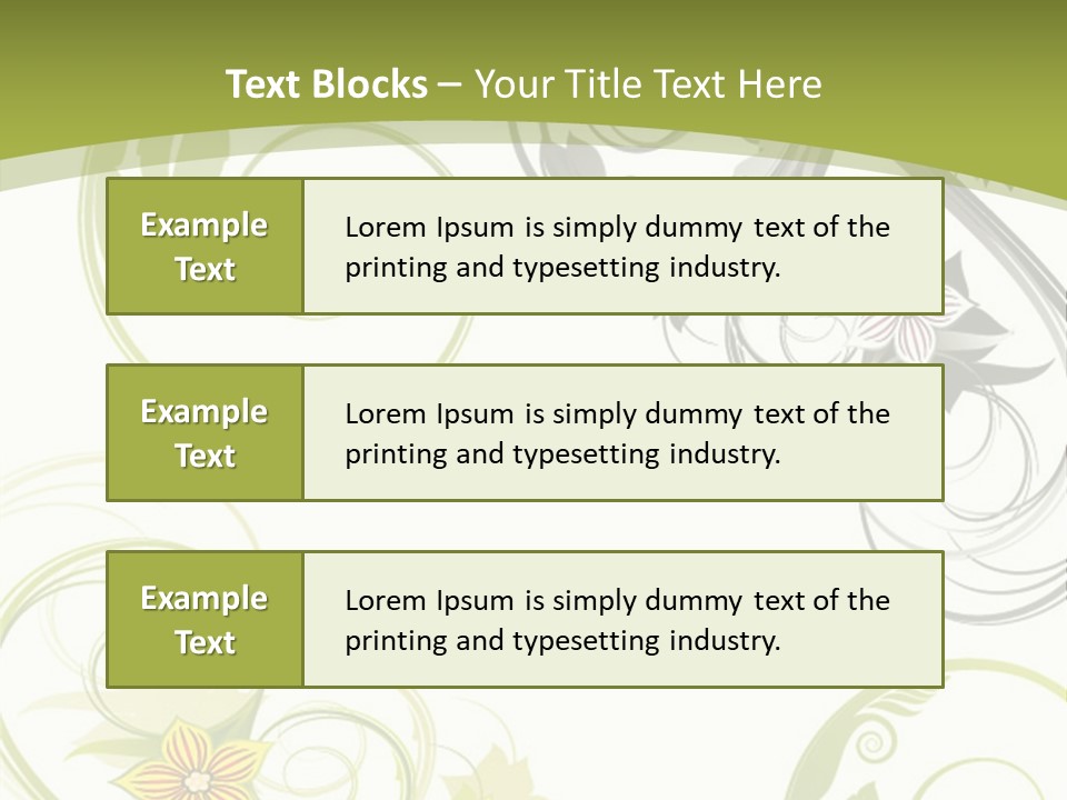 A Green And White Floral Powerpoint Presentation PowerPoint Template