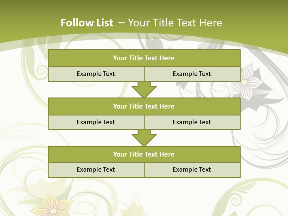 A Green And White Floral Powerpoint Presentation PowerPoint Template