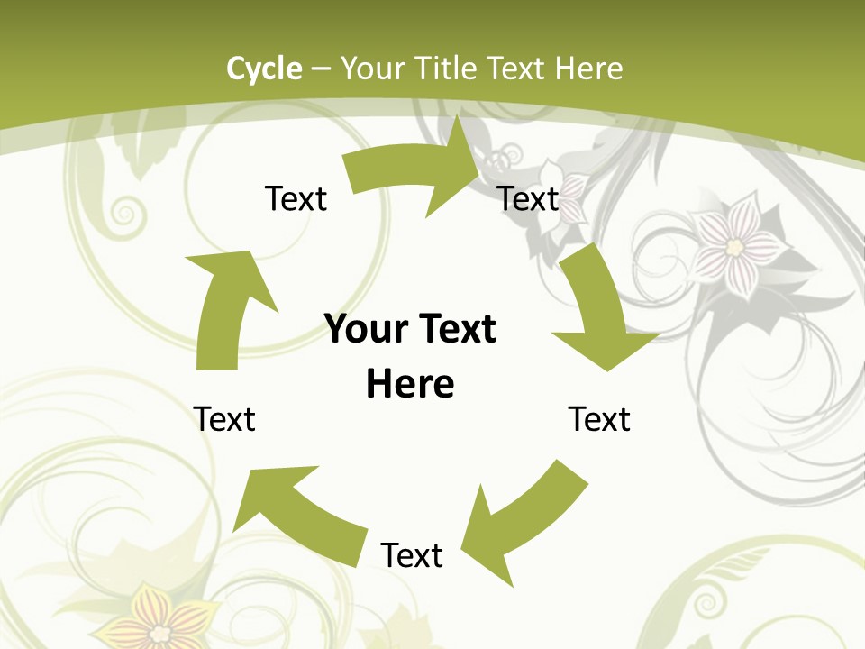 A Green And White Floral Powerpoint Presentation PowerPoint Template