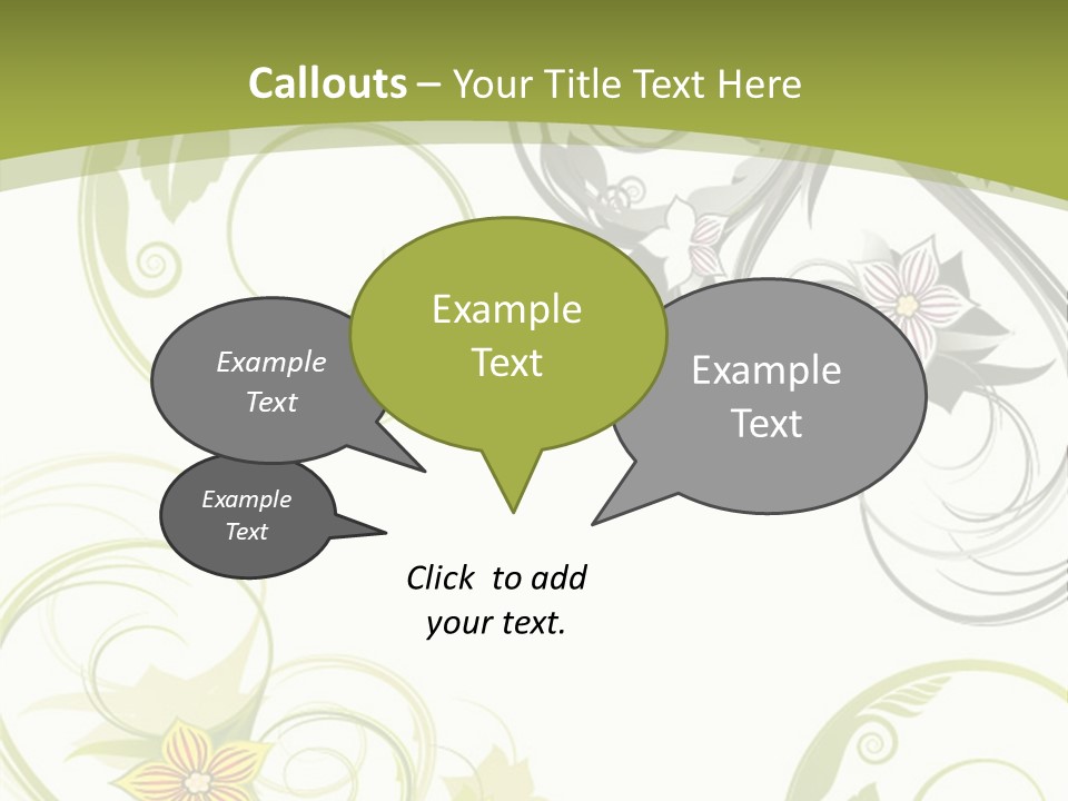 A Green And White Floral Powerpoint Presentation PowerPoint Template