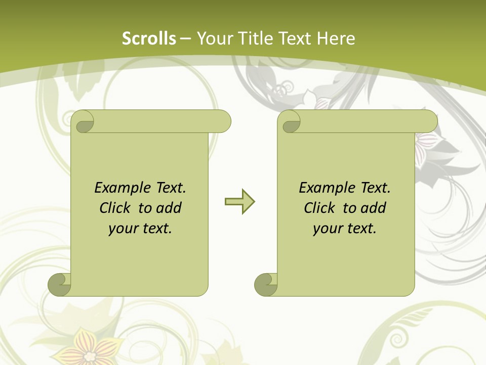 A Green And White Floral Powerpoint Presentation PowerPoint Template