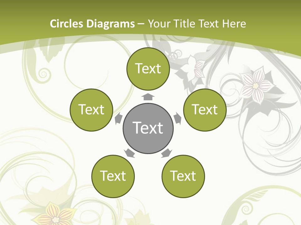 A Green And White Floral Powerpoint Presentation PowerPoint Template