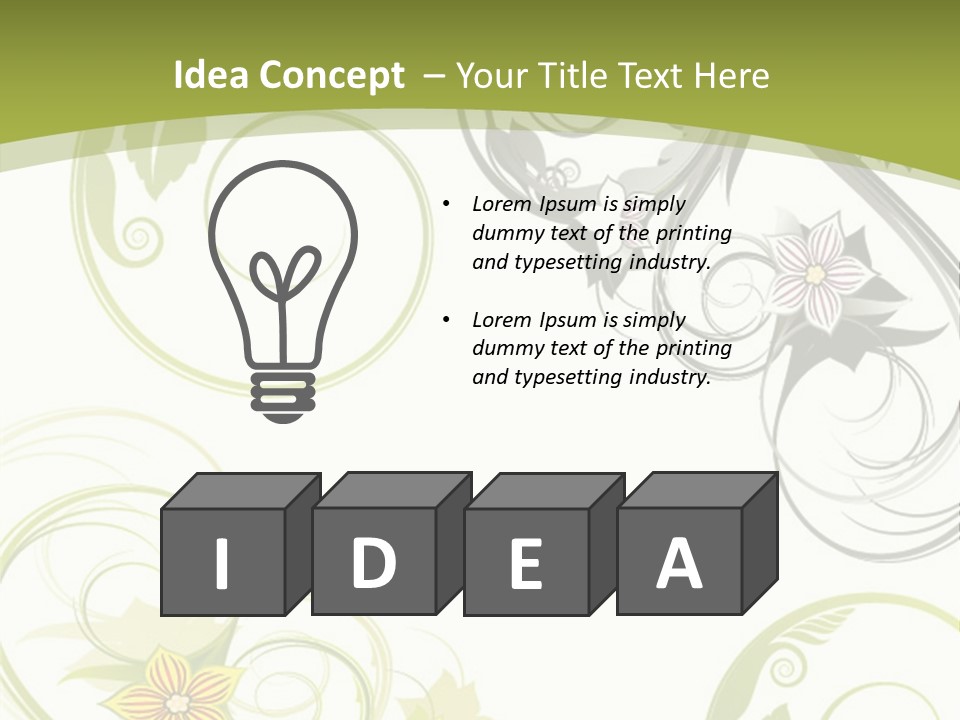 A Green And White Floral Powerpoint Presentation PowerPoint Template