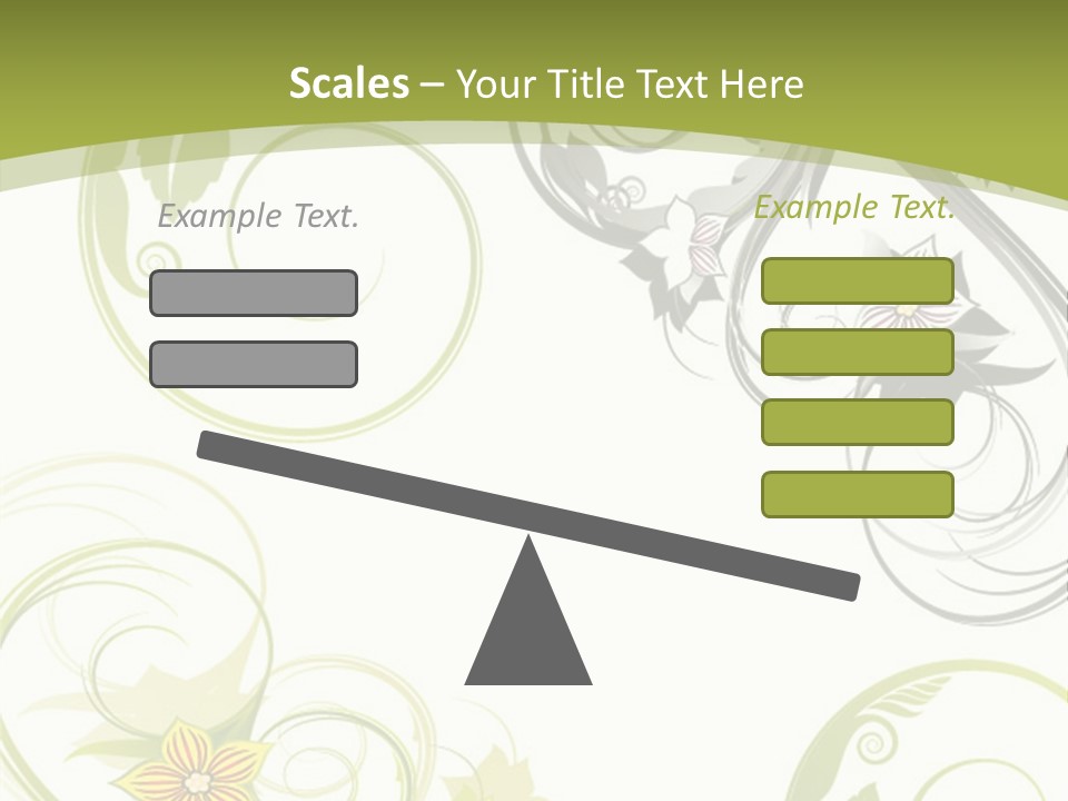 A Green And White Floral Powerpoint Presentation PowerPoint Template